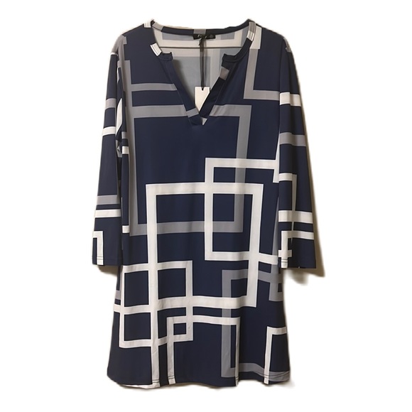 Women’s  LILY By Firmiana, V-Neckline, Kimono Sleeves Dress, Multi Colors, Lg - Picture 1 of 6